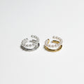 Double Layer Gold & Silver Interwoven Pearl Ring