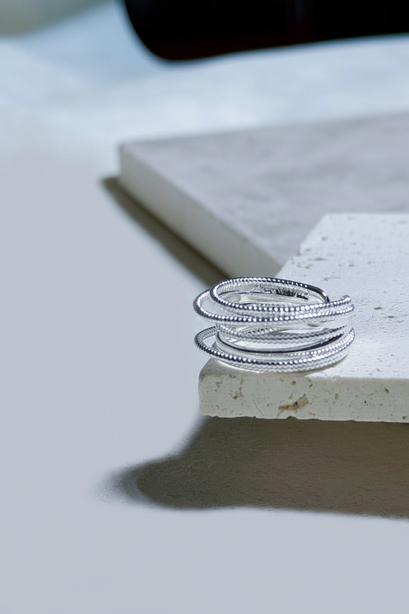 Multi-Layer Starburst Stud Combination Ring