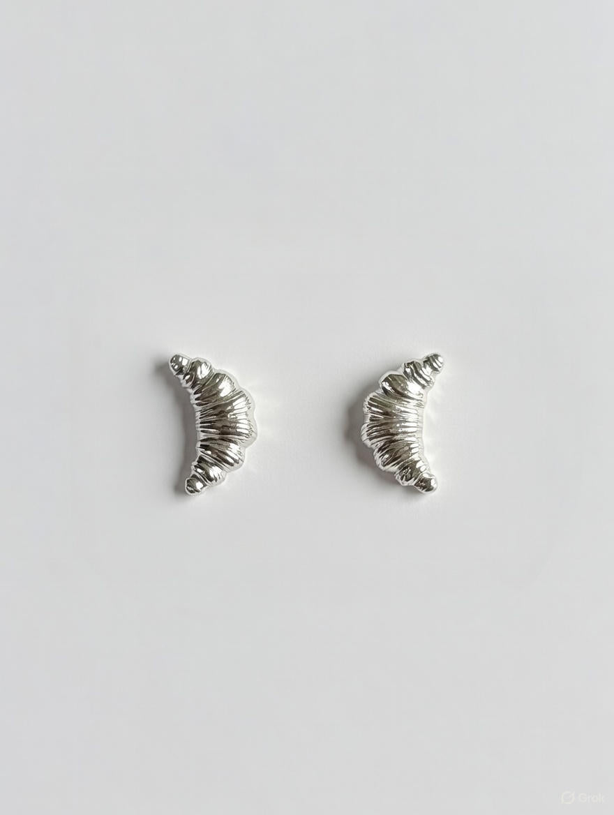 Silver Crossiant Earrings